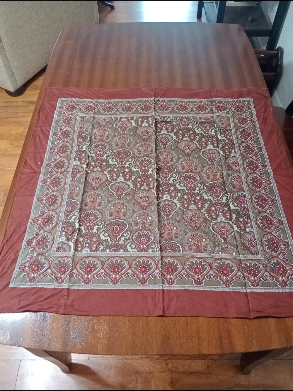 Elegant Paisley Red & Brown Women's Scarf